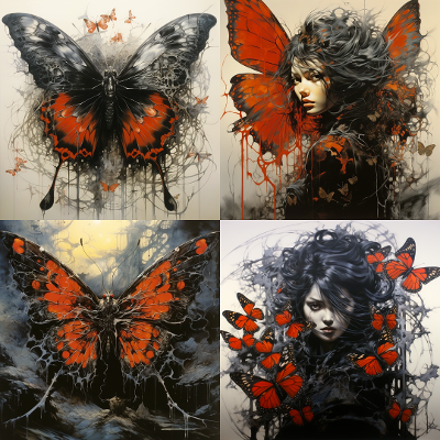 A butterfly inspired by Yoshitaka Amano-1