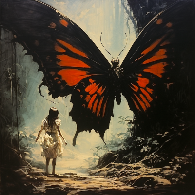 a butterfly inspired by Frank Frazetta-1