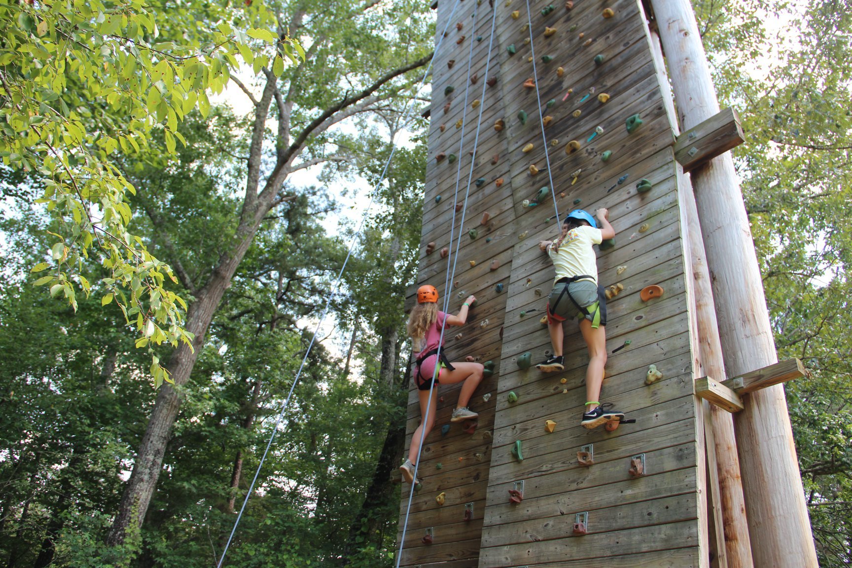 sophomore camp climbing wall