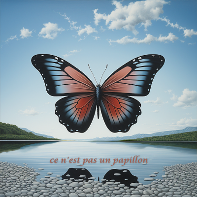 the butterfly inspired by René Magritte-1